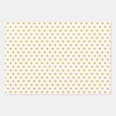 (鳥)ショウジョウコウカンチョウバード牡丹の花とゴールデン水玉模様 ラッピングペーパーシート (正面3)