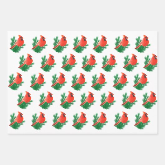 (鳥)ショウジョウコウカンチョウバード牡丹の花&ゴールデン紙吹雪 ラッピングペーパーシート (正面)