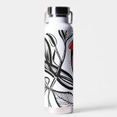 （鳥）ショウジョウコウカンチョウバード白黒赤タトゥーライントール ウォーターボトル (正面)