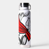 （鳥）ショウジョウコウカンチョウバード白黒赤タトゥーライントール ウォーターボトル (背面)