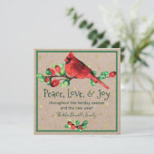 (鳥)ショウジョウコウカンチョウバード&ベリーズウィンターホリデーフラットカード シーズンカード (スタンド正面)