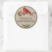 (鳥)ショウジョウコウカンチョウバード&ベリープライベート&機密 ラウンドシール (バッグ)