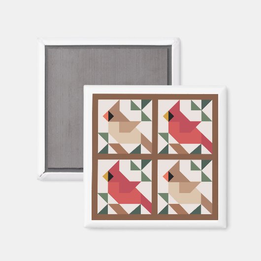 (鳥)ショウジョウコウカンチョウバーンキルトマグネット マグネット (正面/裏面)