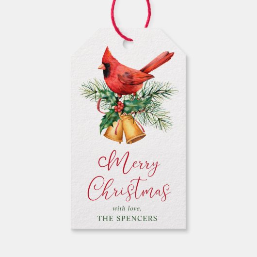 （鳥）ショウジョウコウカンチョウパーソナライズされたクリスマスギフトタグ ギフトタグ (裏面)