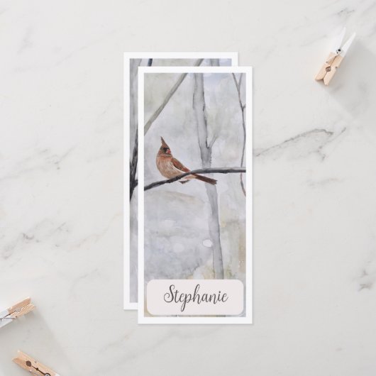 （鳥）ショウジョウコウカンチョウパーソナライズされたジャイアントブックマーク (正面/裏面インサイチュ)