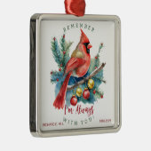 （鳥）ショウジョウコウカンチョウパーソナライズされたメモリアル メタルオーナメント (右)