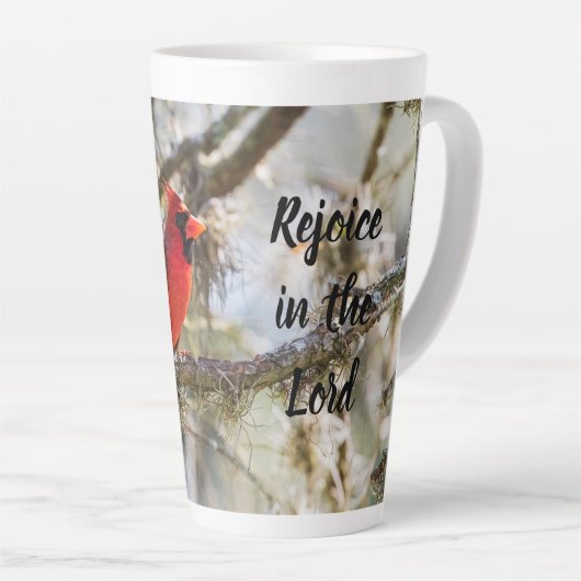 （鳥）ショウジョウコウカンチョウパーソナライズされたラテ カフェラテマグ (右アングル)