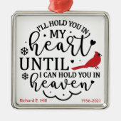 （鳥）ショウジョウコウカンチョウパーソナライズされた/私は私のハート メタルオーナメント (正面)