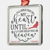 （鳥）ショウジョウコウカンチョウパーソナライズされた/私は私のハート メタルオーナメント (左)