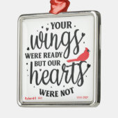 (鳥)ショウジョウコウカンチョウパーソナライズされた/翼の準備 メタルオーナメント (左)