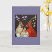 （鳥）ショウジョウコウカンチョウファミリポートレートカード カード (黄色い花)