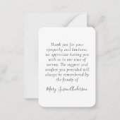 （鳥）ショウジョウコウカンチョウフォト悔やみや弔慰葬儀サンキューカード ノートカード (裏面)