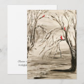 （鳥）ショウジョウコウカンチョウフラットノテカード サンキューカード (正面/裏面)