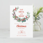 （鳥）ショウジョウコウカンチョウフローラホリークリスマスディナーパーティー 招待状 (スタンド正面)