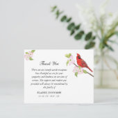 （鳥）ショウジョウコウカンチョウフローラ葬儀悔やみや弔慰ありがとう サンキューカード (スタンド正面)