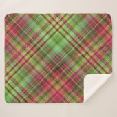 （鳥）ショウジョウコウカンチョウブッシュピンクとグリーンプレイド シェルパブランケット (正面(横))