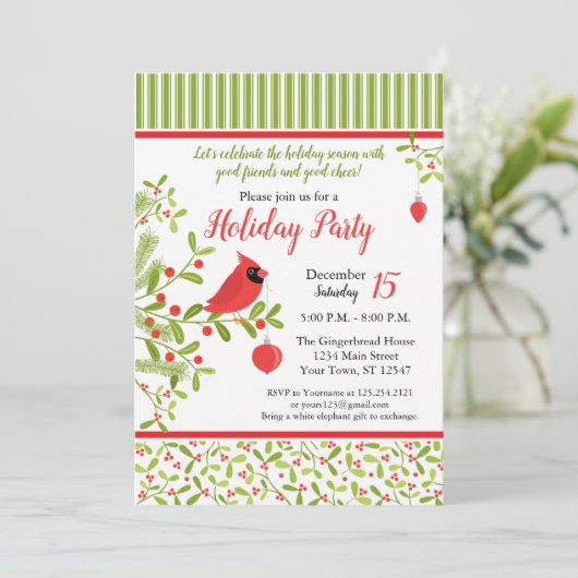 (鳥)ショウジョウコウカンチョウホリデーパーティー招待状 招待状 (スタンド正面)