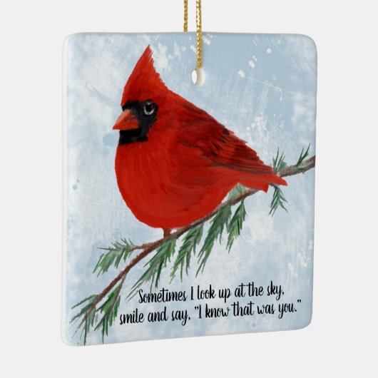 (鳥)ショウジョウコウカンチョウホリデーメモブランス セラミックオーナメント (右)