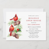 (鳥)ショウジョウコウカンチョウホリーベリーホリデークリスマスオープンハウス 招待状 (正面)