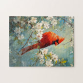 (鳥)ショウジョウコウカンチョウホワイトパーフェクトフラワーアート ジグソーパズル (横)