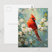 （鳥）ショウジョウコウカンチョウホワイトパーフェクトフラワーアート ポストカード (正面/裏面)