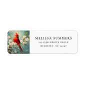 (鳥)ショウジョウコウカンチョウホワイトブロッサムフラワーズファインアート ラベル (正面)