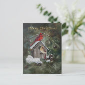 （鳥）ショウジョウコウカンチョウホームスイートホームクリスマスカード シーズンポストカード (スタンド正面)