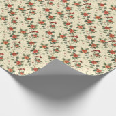 (鳥)ショウジョウコウカンチョウポインセティアホリデークリスマスギフトラップ ラッピングペーパー (角)