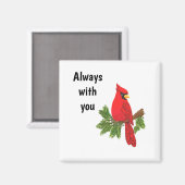 （鳥）ショウジョウコウカンチョウマグネット、いつも一緒に、鳥、悔やみや弔慰 マグネット (正面/裏面)