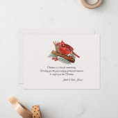 （鳥）ショウジョウコウカンチョウメモリアルクリスマスカード ノートカード (正面/裏面インサイチュ)