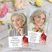 (鳥)ショウジョウコウカンチョウメモリアル2写真ピンクフローラ祈りの言葉カード 名刺