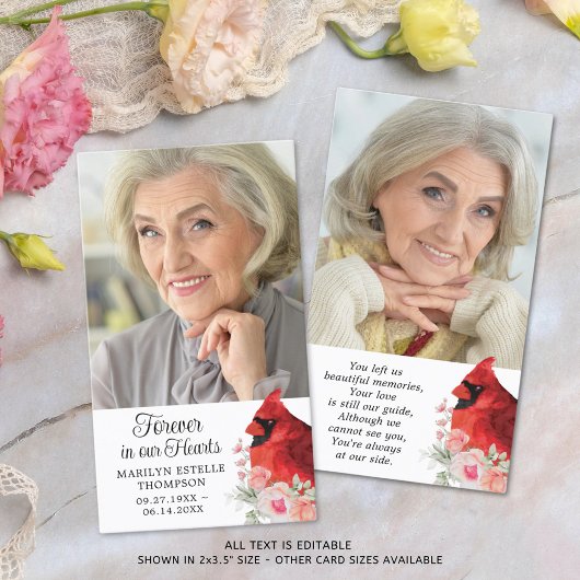 (鳥)ショウジョウコウカンチョウメモリアル2写真ピンクフローラ祈りの言葉カード 名刺