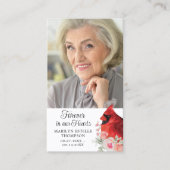 (鳥)ショウジョウコウカンチョウメモリアル2写真ピンクフローラ祈りの言葉カード 名刺 (正面)