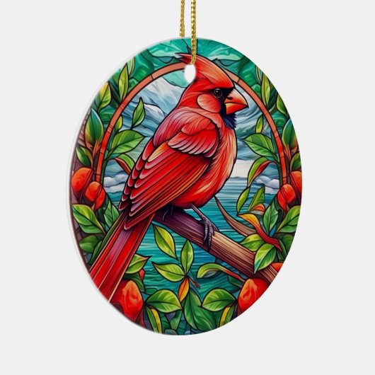 (鳥)ショウジョウコウカンチョウメモリパーソナライズされたスマスオーナメント セラミックオーナメント (右)