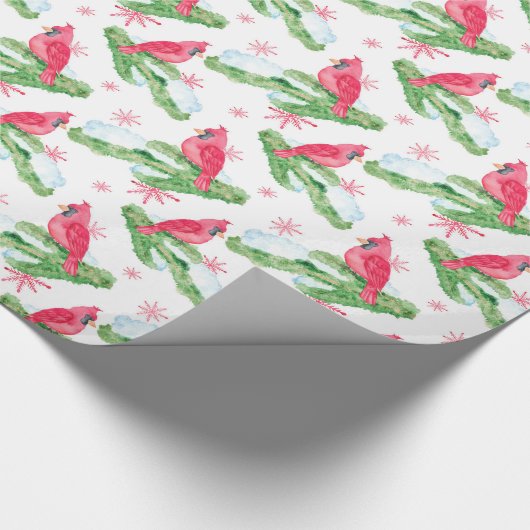 (鳥)ショウジョウコウカンチョウモダン深いピンクウォーター色 ラッピングペーパー (角)