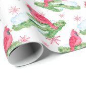 (鳥)ショウジョウコウカンチョウモダン深いピンクウォーター色 ラッピングペーパー (ロールコーナー)