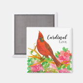 (鳥)ショウジョウコウカンチョウラブピンクシャクナゲ花 マグネット (正面/裏面)