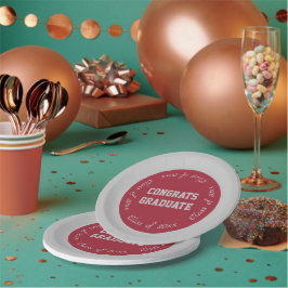 （鳥）ショウジョウコウカンチョウレッドグレーおめでとう2024年卒業 ペーパープレート