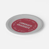 (鳥)ショウジョウコウカンチョウレッドグレーおめでとう2024年卒業 ペーパープレート (アングル)