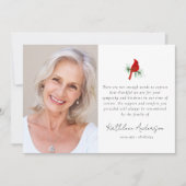 (鳥)ショウジョウコウカンチョウレッドバードフォト悔やみや弔慰葬儀 サンキューカード (正面)