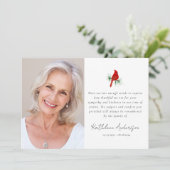 (鳥)ショウジョウコウカンチョウレッドバードフォト悔やみや弔慰葬儀 サンキューカード (スタンド正面)