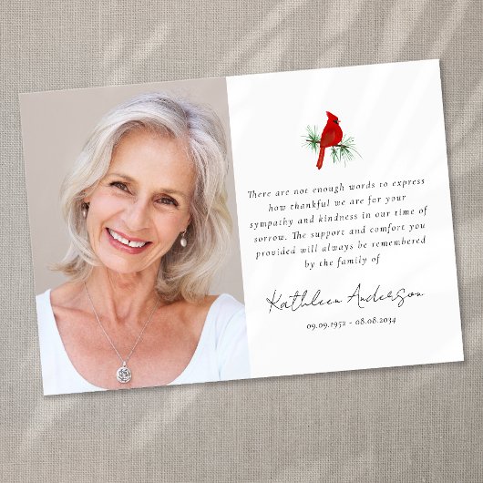 (鳥)ショウジョウコウカンチョウレッドバードフォト悔やみや弔慰葬儀 サンキューカード
