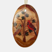 （鳥）ショウジョウコウカンチョウレッドバードメモリアル悔やみや弔慰 セラミックオーナメント (左)