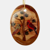 （鳥）ショウジョウコウカンチョウレッドバードメモリアル悔やみや弔慰 セラミックオーナメント (裏面)