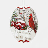 (鳥)ショウジョウコウカンチョウレッドバード記念私はあなたと一緒に メタルオーナメント (正面左)