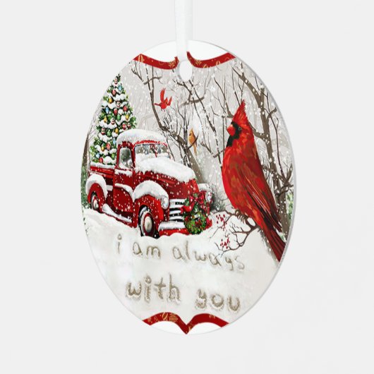 （鳥）ショウジョウコウカンチョウレッドバード記念私はあなたと一緒に メタルオーナメント (正面左)