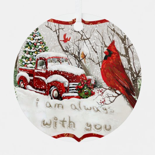 （鳥）ショウジョウコウカンチョウレッドバード記念私はあなたと一緒に メタルオーナメント (正面)
