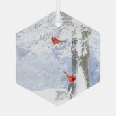 （鳥）ショウジョウコウカンチョウレッドバード野生動物自然アート ガラスオーナメント (裏面)