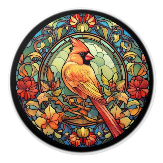 (鳥)ショウジョウコウカンチョウレッドバード セラミックノブ (正面)