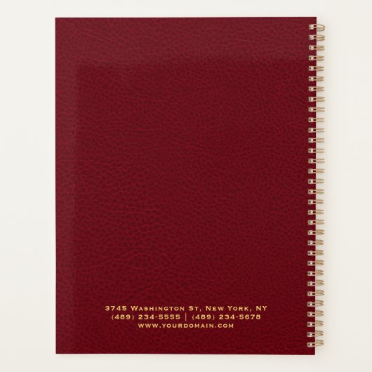 （鳥）ショウジョウコウカンチョウレッドレザールックのビジネスロゴと名前 プランナー手帳 (裏面)